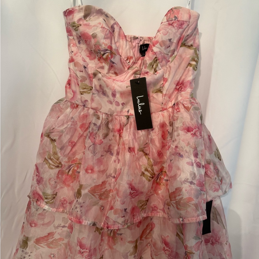 NEW Lulus Long Pink Floral Dress